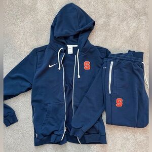 Nike Syracuse Tracksuit Navy Blue with Orange Logo - L